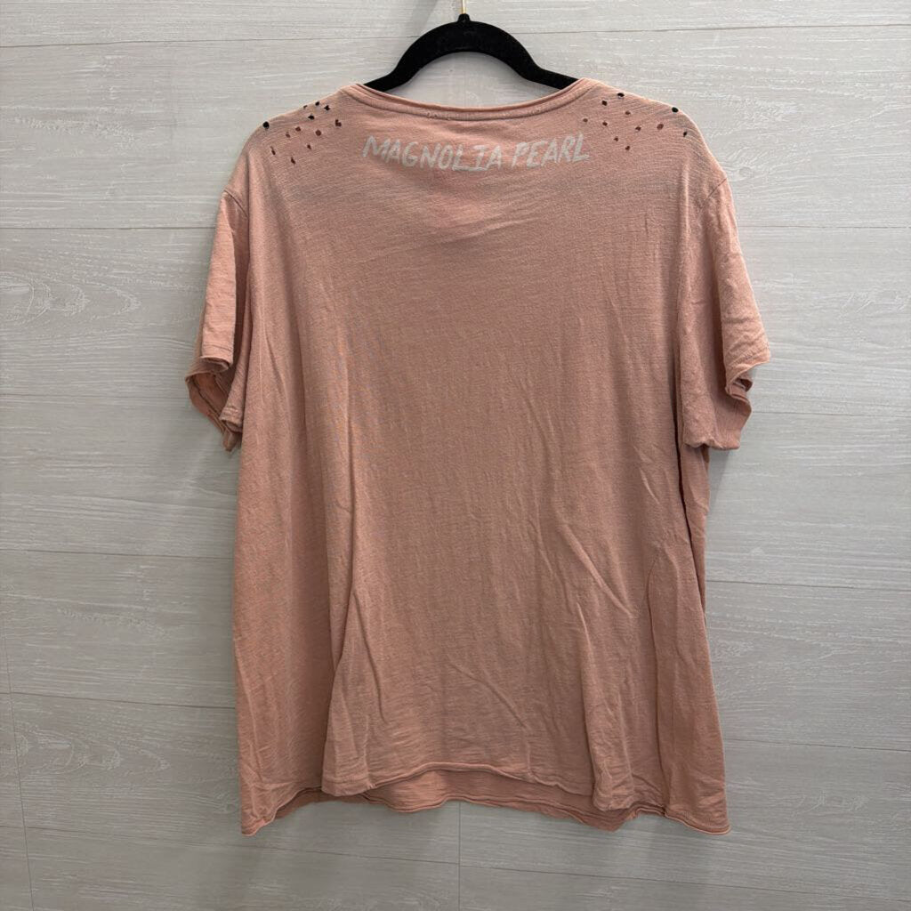 Magnolia Pearl Pink Groovy Love Short Sleeve Tee One Size
