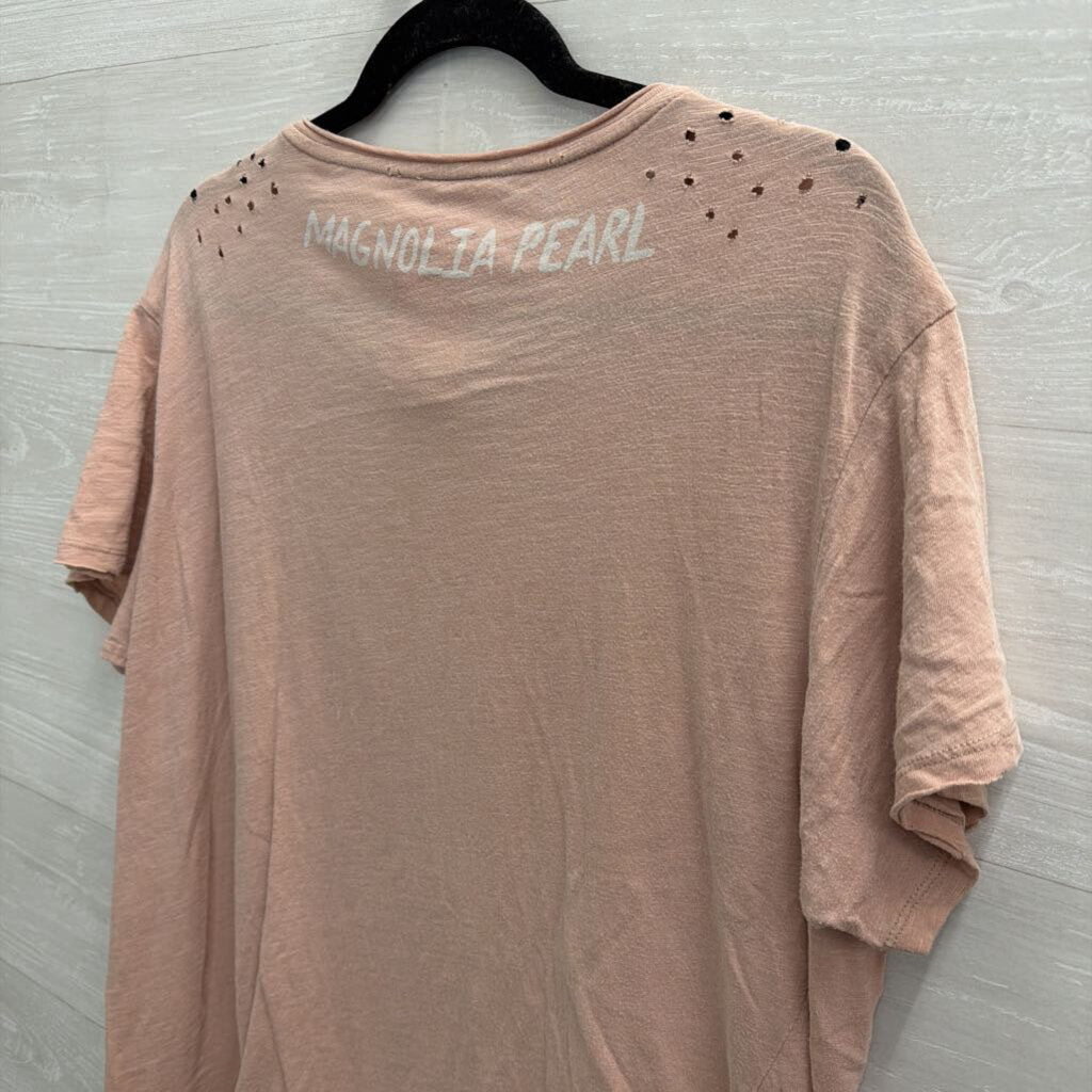 Magnolia Pearl Pink Groovy Love Short Sleeve Tee One Size
