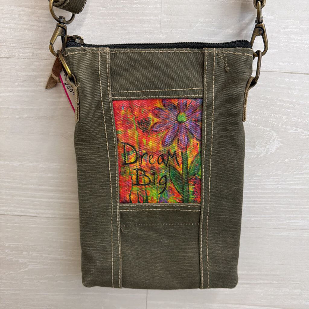 Vintage Addiction Grey/ Multi Dream Big Graphic Crossbody Purse