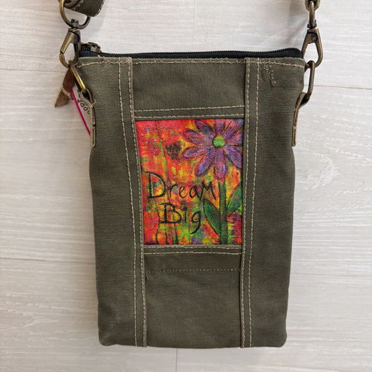 Vintage Addiction Grey/ Multi Dream Big Graphic Crossbody Purse