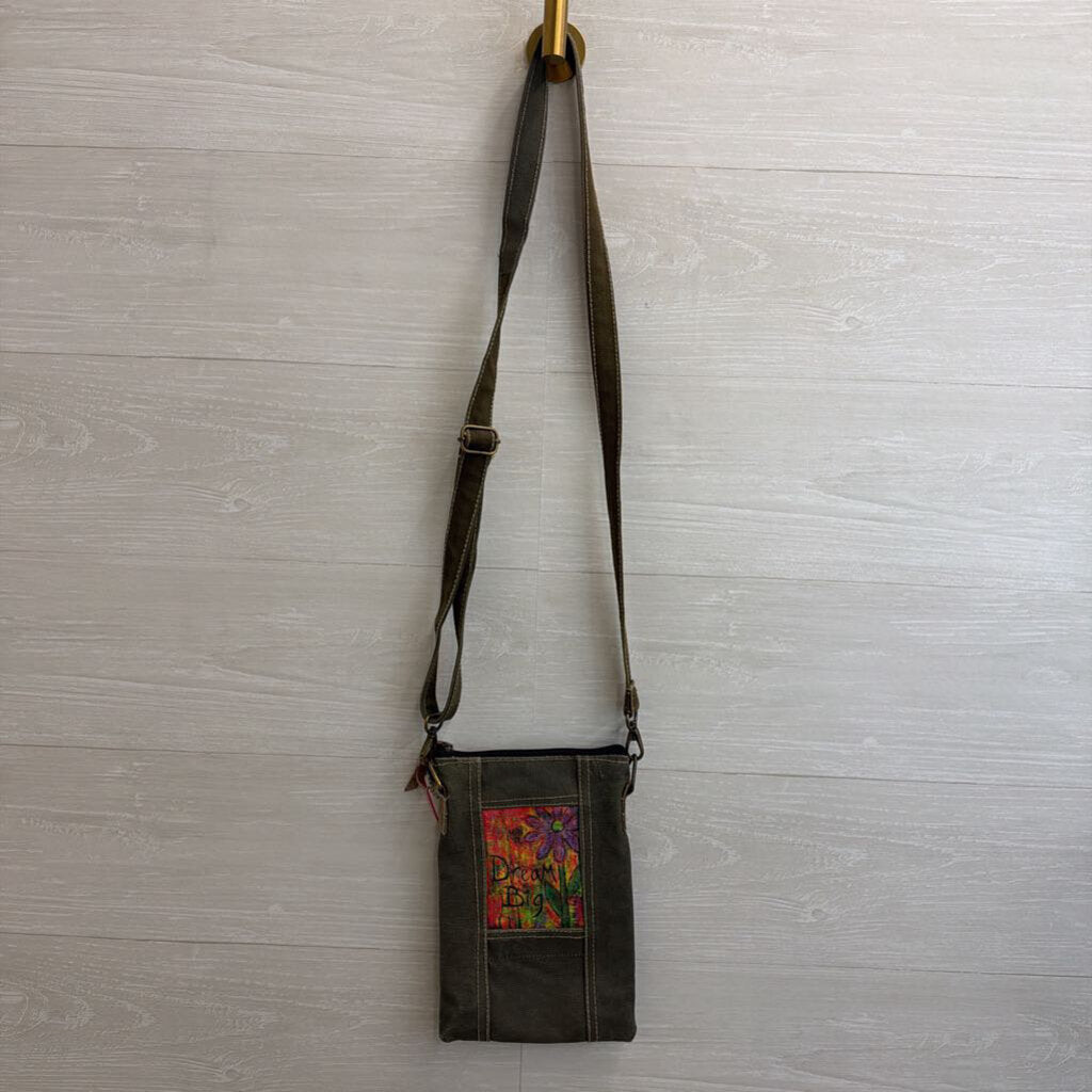Vintage Addiction Grey/ Multi Dream Big Graphic Crossbody Purse