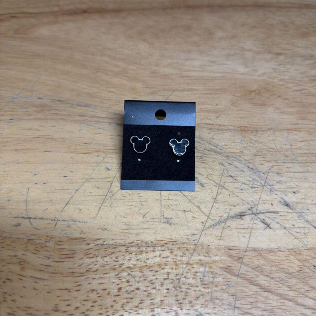 Silver/ Black Mickey Stud Earrings