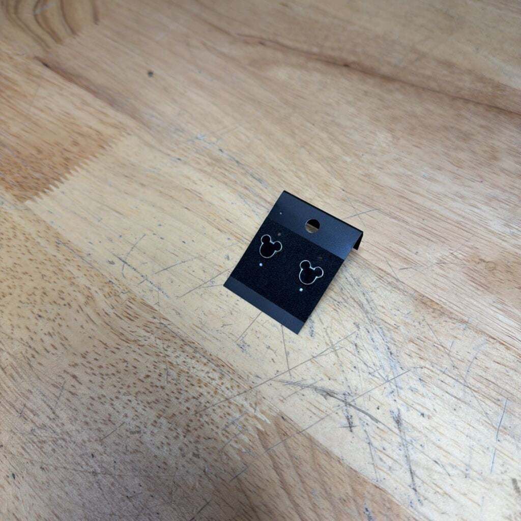 Silver/ Black Mickey Stud Earrings