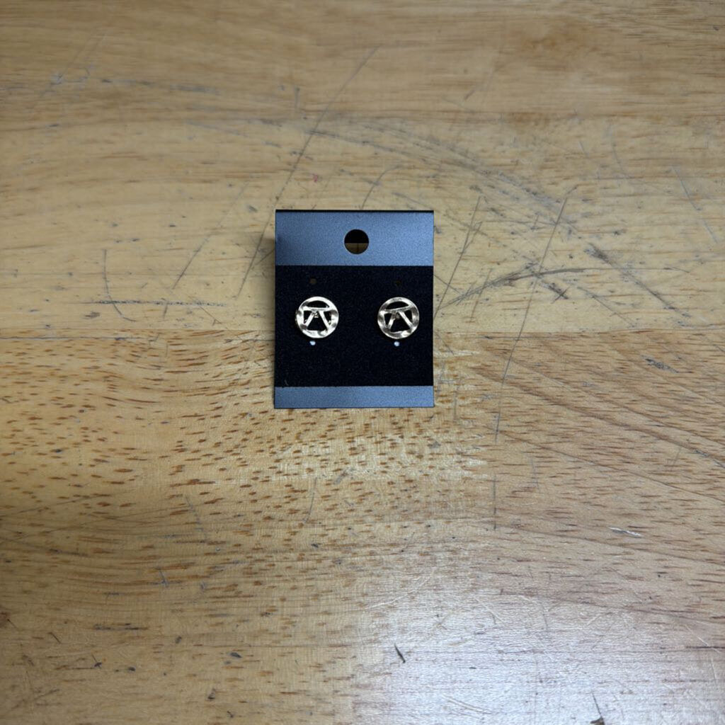 Gold Circle Stud Earrings