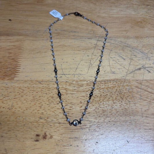 Dainty Silver/ White Beaded Necklace