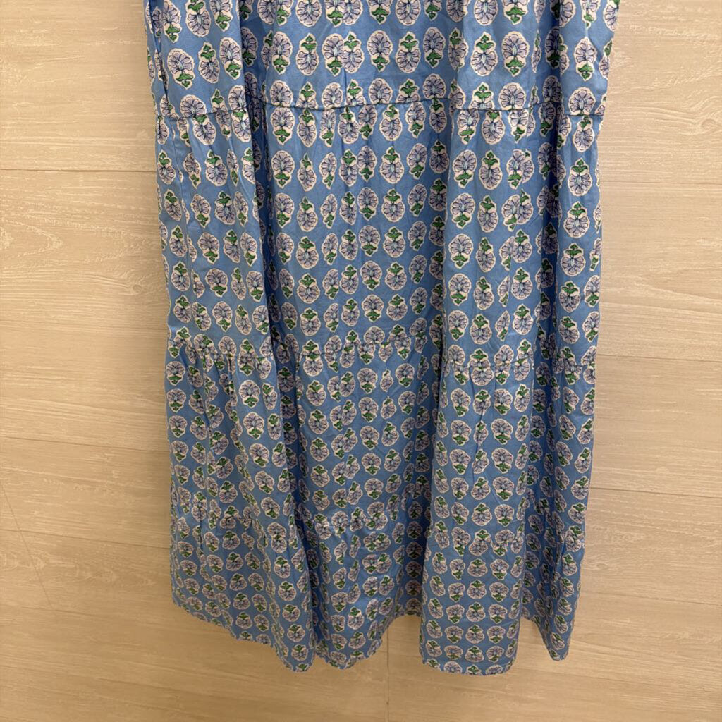 J Crew Blue Print Short Sleeve Maxi Willa Dress 4