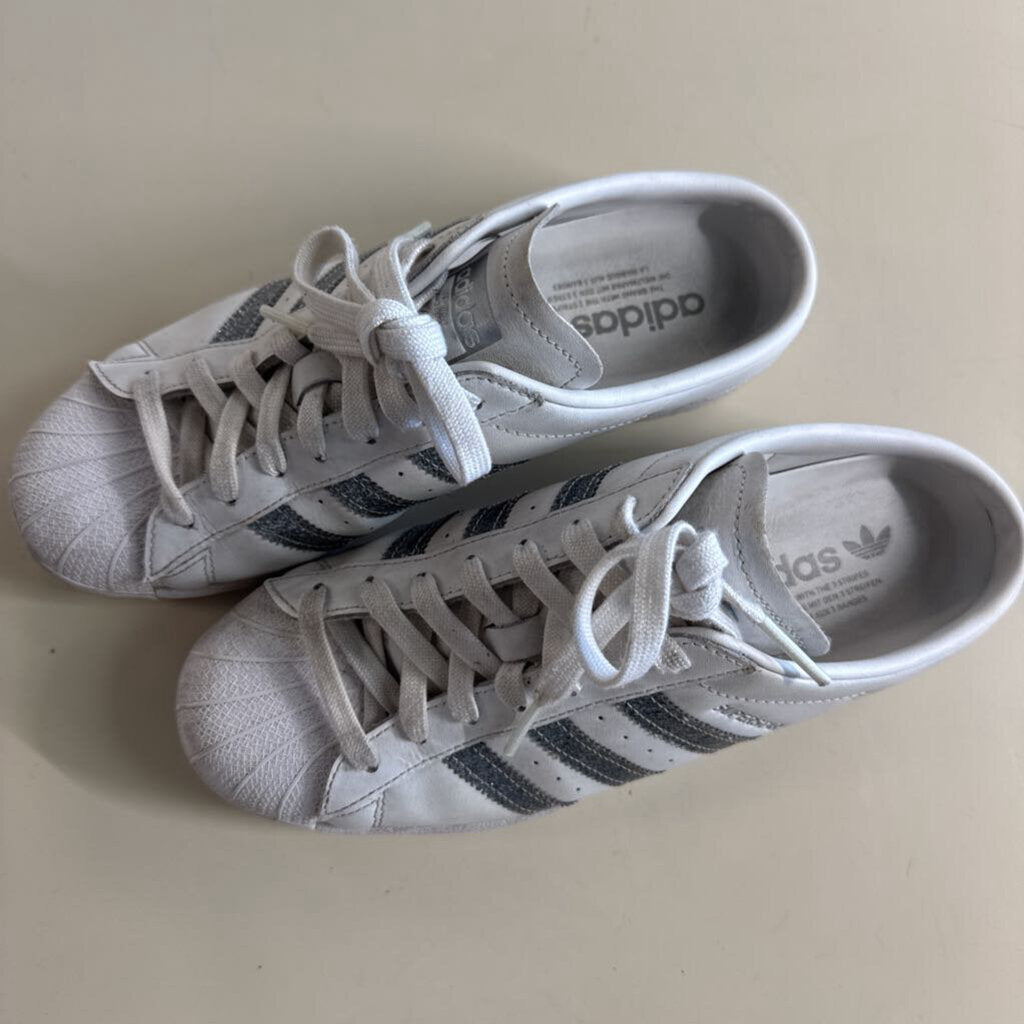 Adidas White/ Silver Superstar Mule Sneakers 8