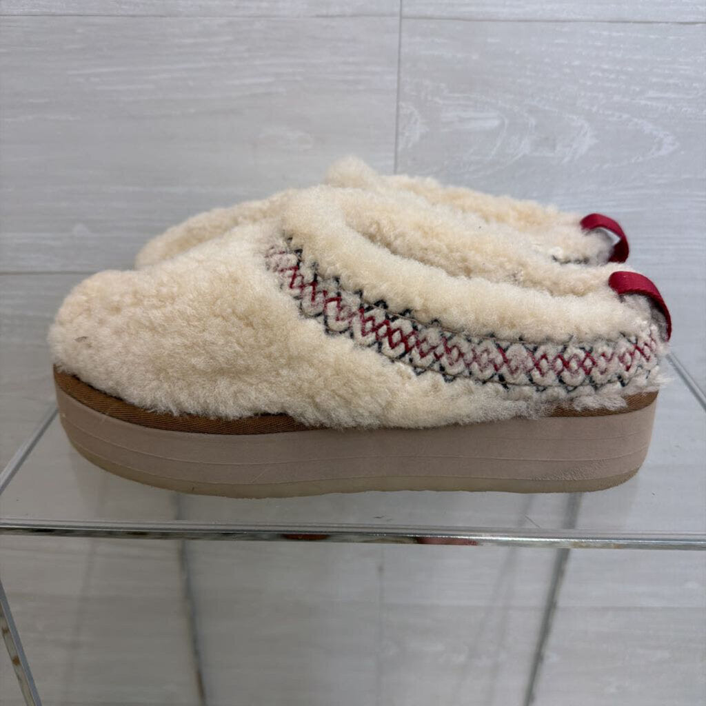 Ugg Cream Tazz Heritage Braid Platform Slippers 9