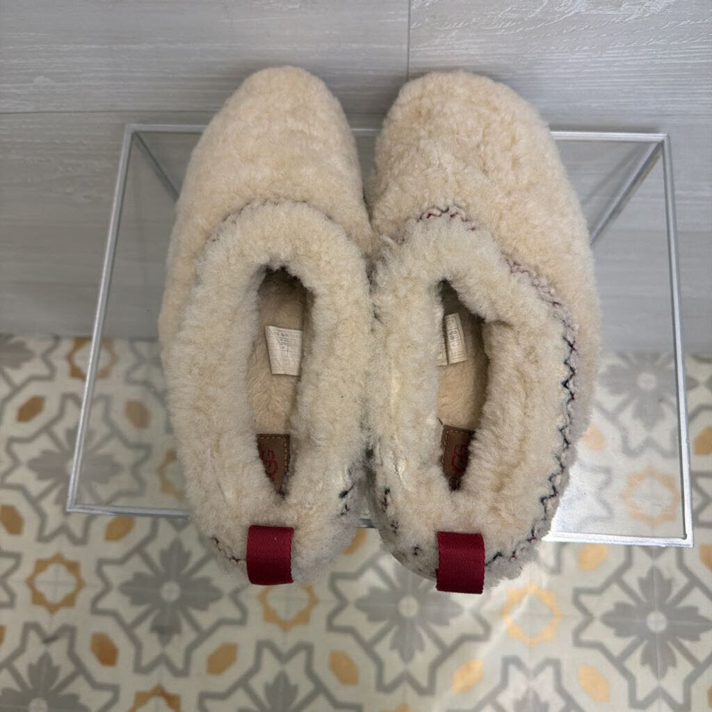 Ugg Cream Tazz Heritage Braid Platform Slippers 9