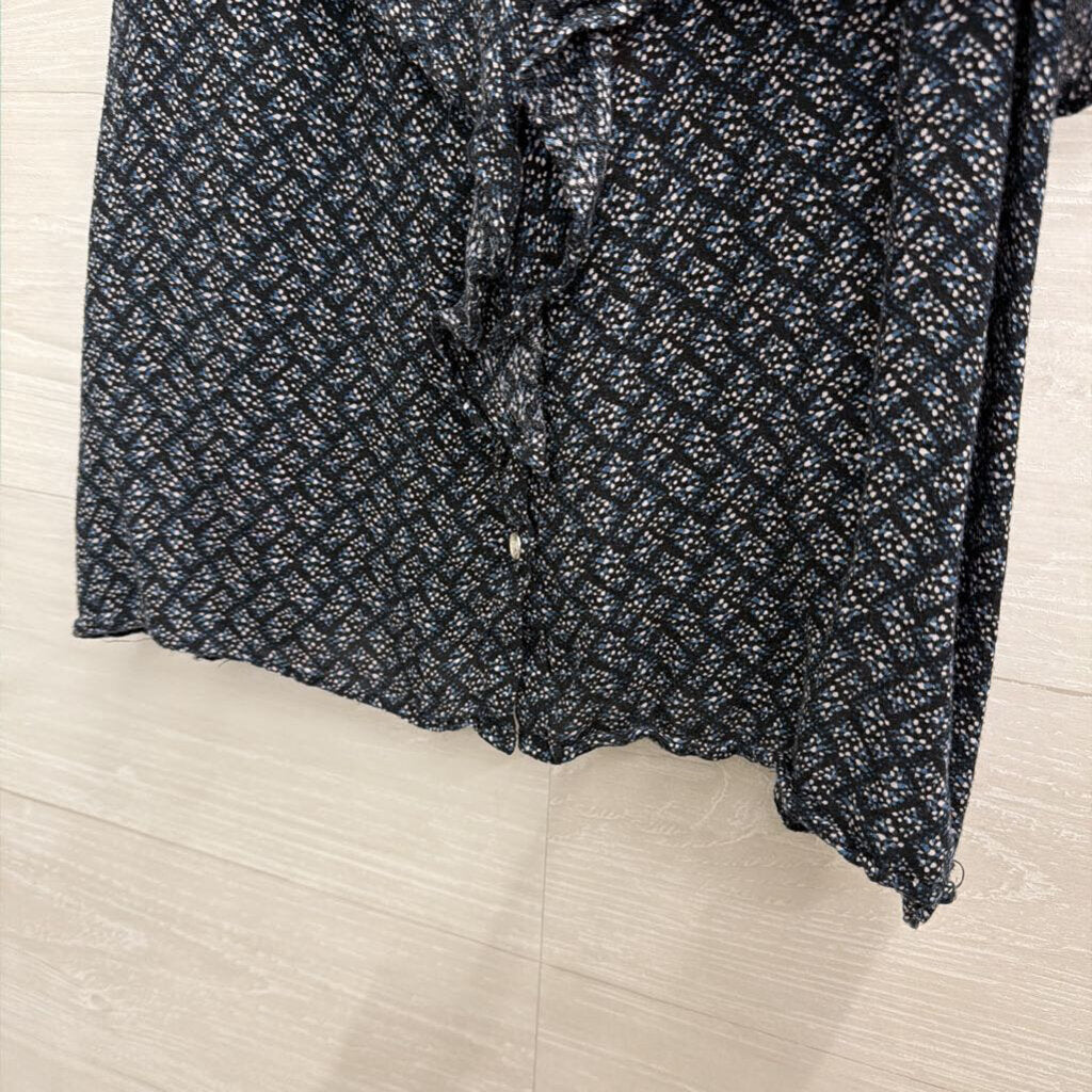 American Eagle Navy Print Cropped Tank Top Small