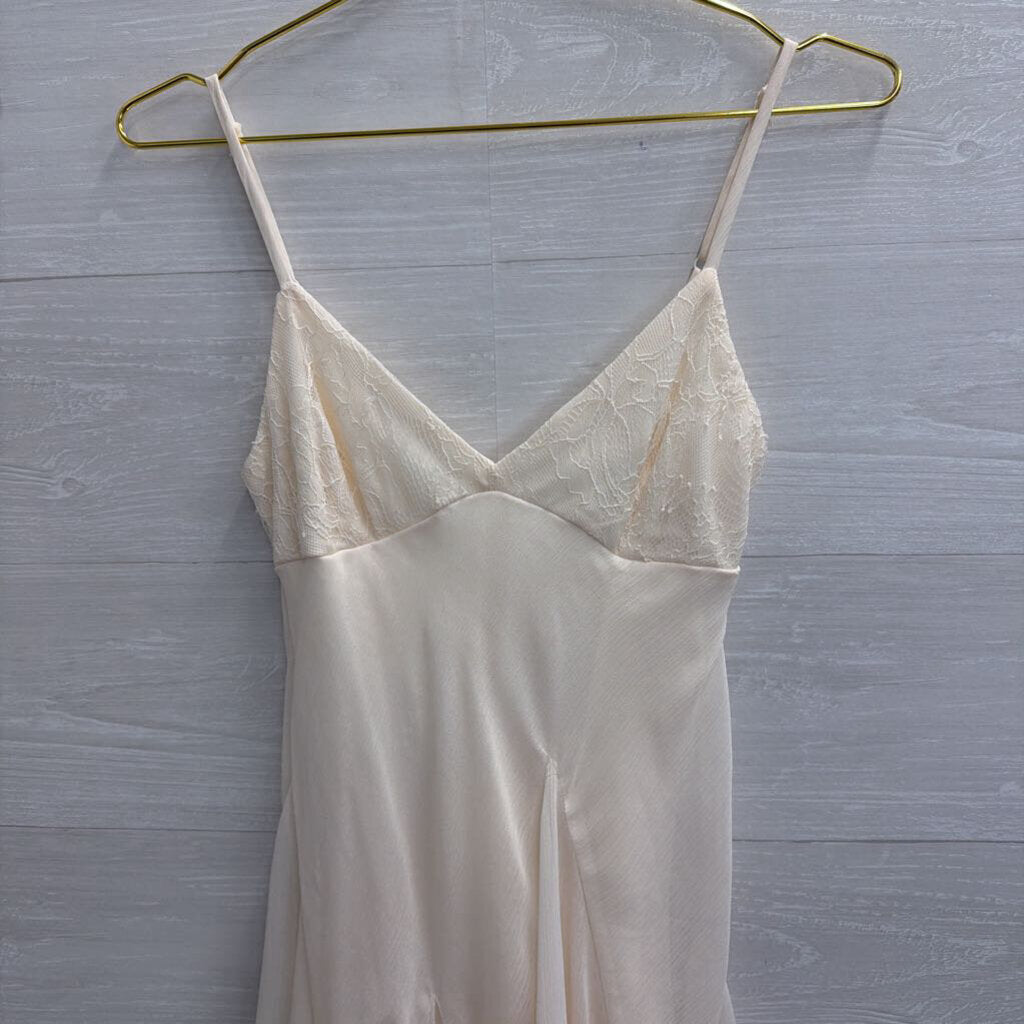 Thirty Thirty White lace Detail Slip Dress Small