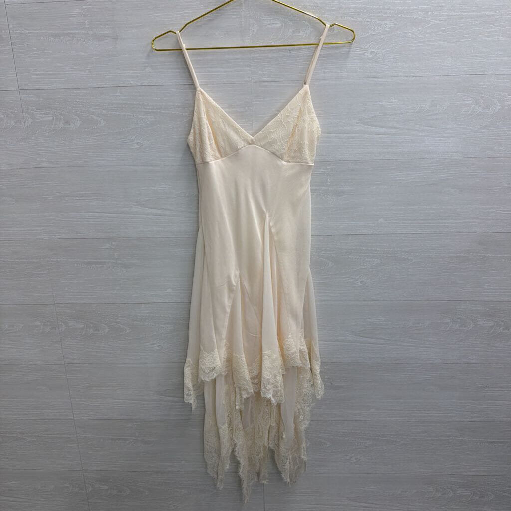Thirty Thirty White lace Detail Slip Dress Small