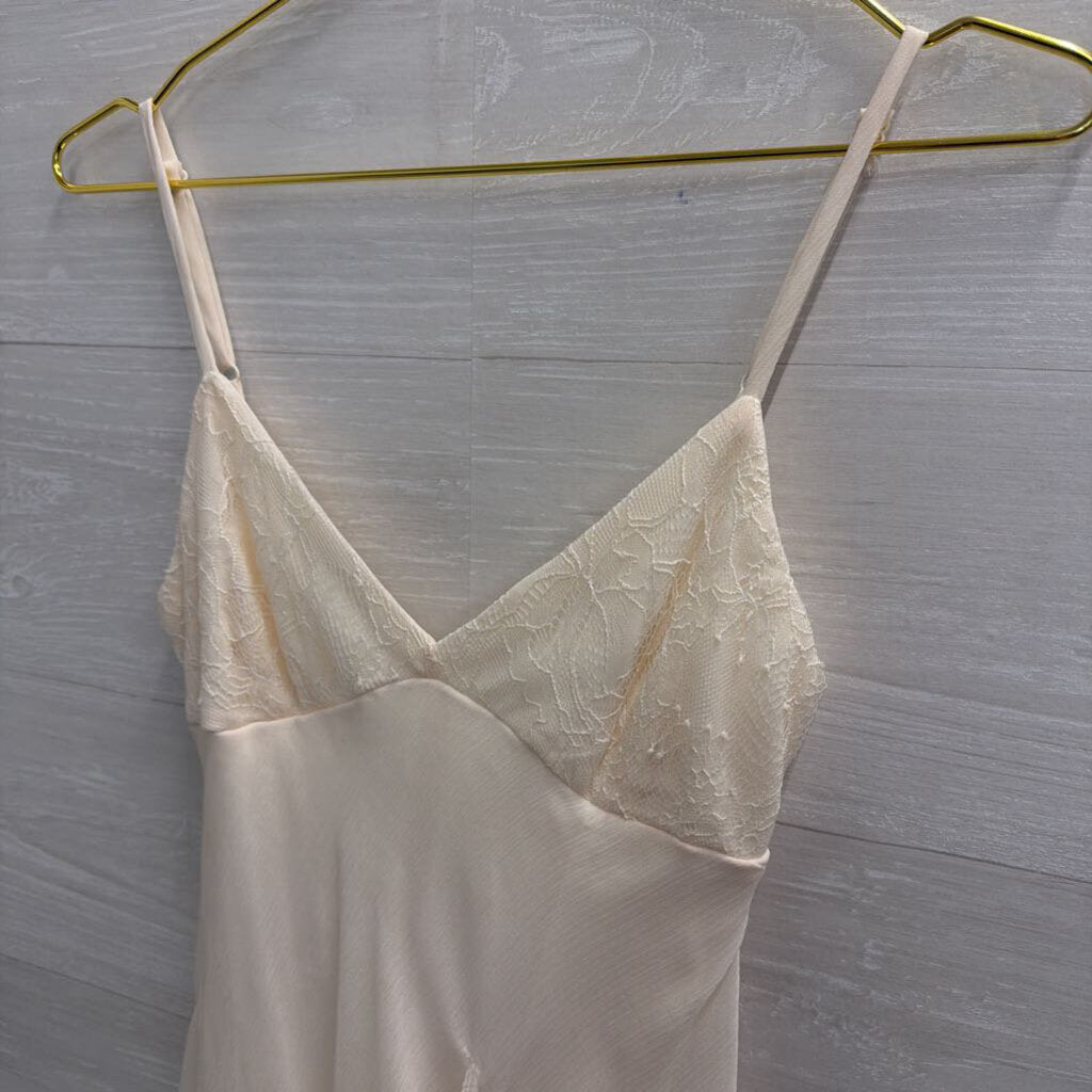 Thirty Thirty White lace Detail Slip Dress Small