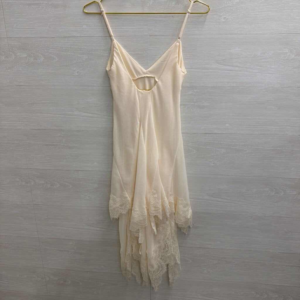 Thirty Thirty White lace Detail Slip Dress Small
