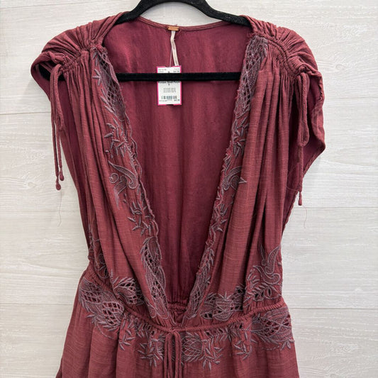 Free People Purple V Neck Weila Romper Small