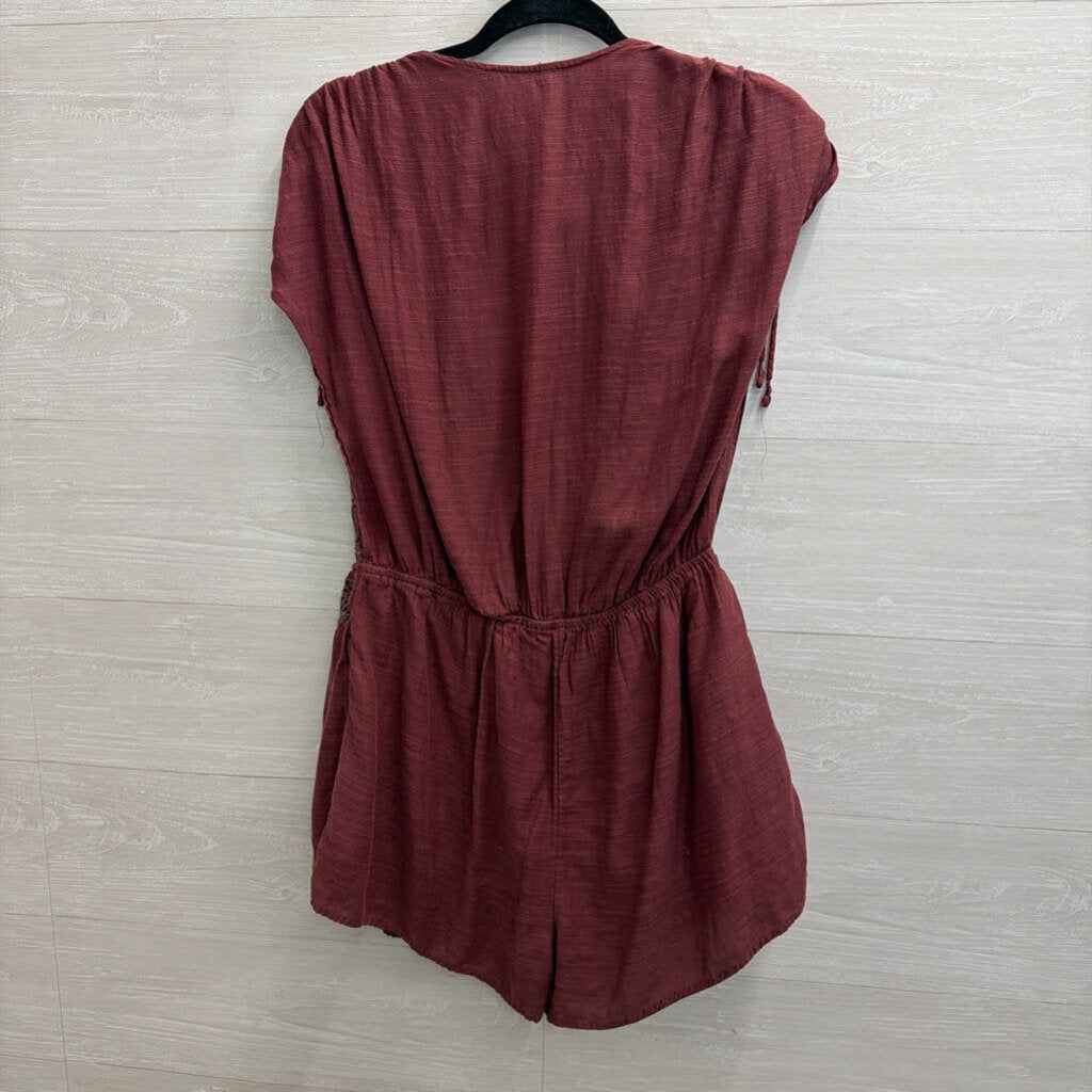 Free People Purple V Neck Weila Romper Small