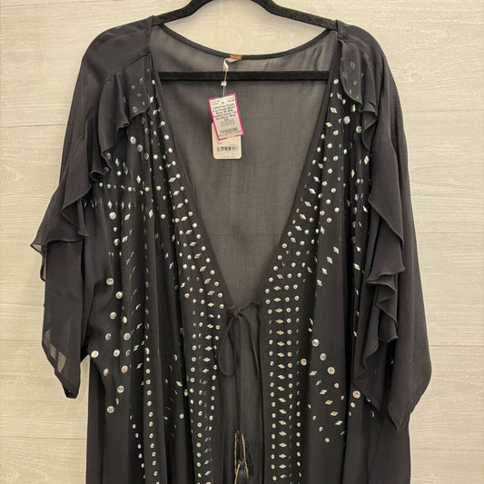 Free People Black/ Silver 'So Billie Studded Duster' One Size