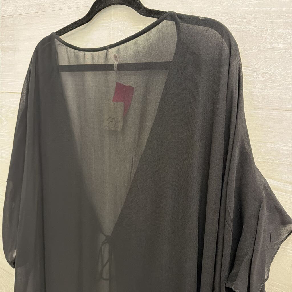 Free People Black/ Silver 'So Billie Studded Duster' One Size