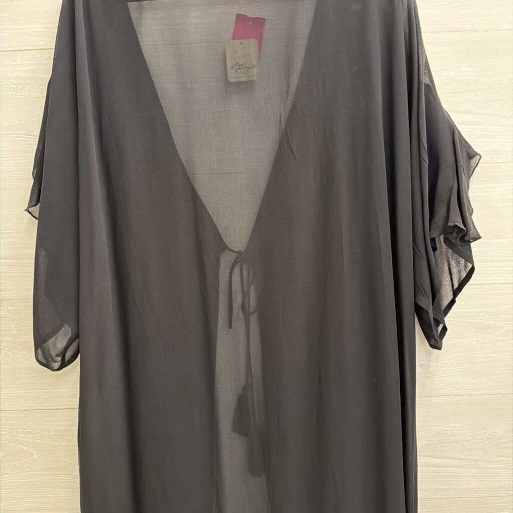 Free People Black/ Silver 'So Billie Studded Duster' One Size