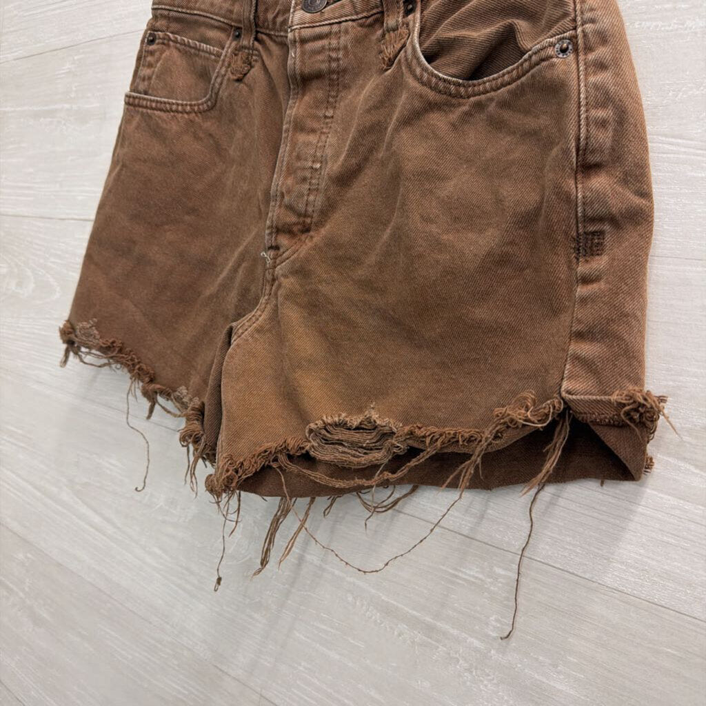 We The Free Brown Denim Cutoff Shorts 27