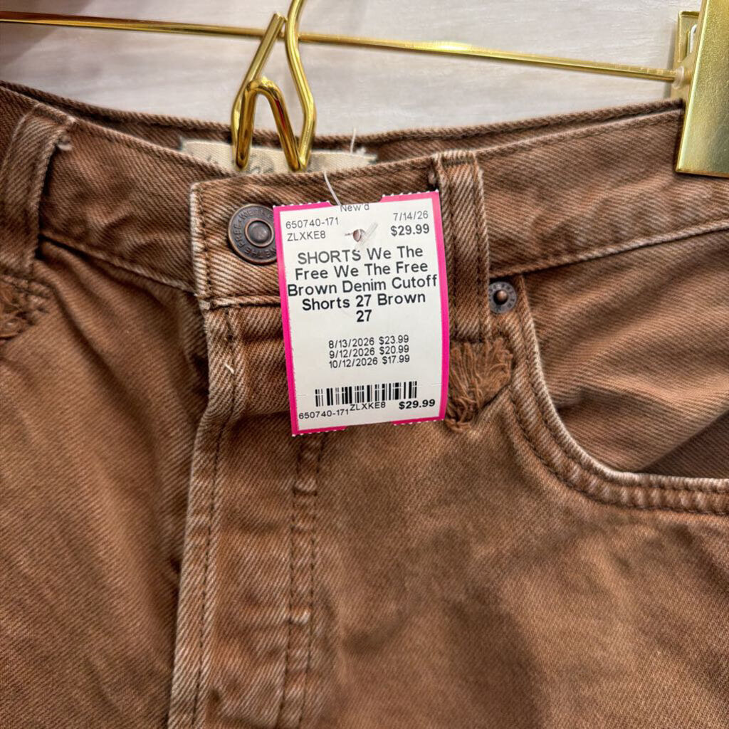 We The Free Brown Denim Cutoff Shorts 27