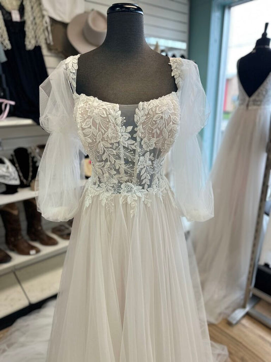 Stella York Ivory Beaded Lace Long Sleeve Bridal Gown 24
