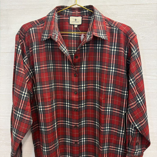 Tuckernuck Red Plaid Long Sleeve Button Down Top Small