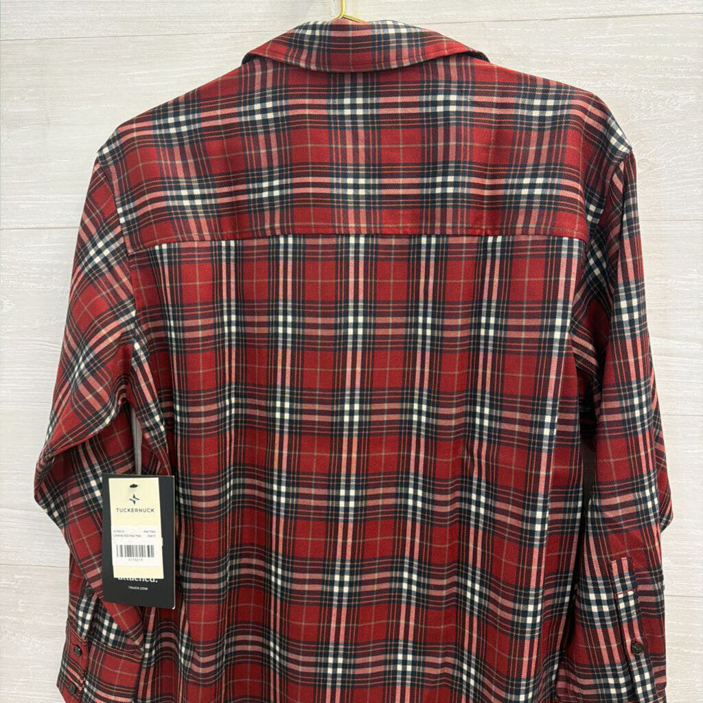 Tuckernuck Red Plaid Long Sleeve Button Down Top Small