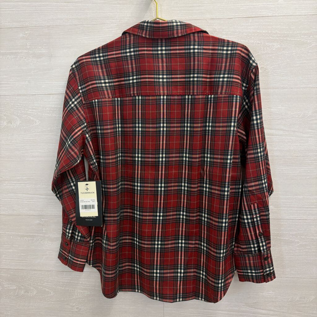Tuckernuck Red Plaid Long Sleeve Button Down Top Small