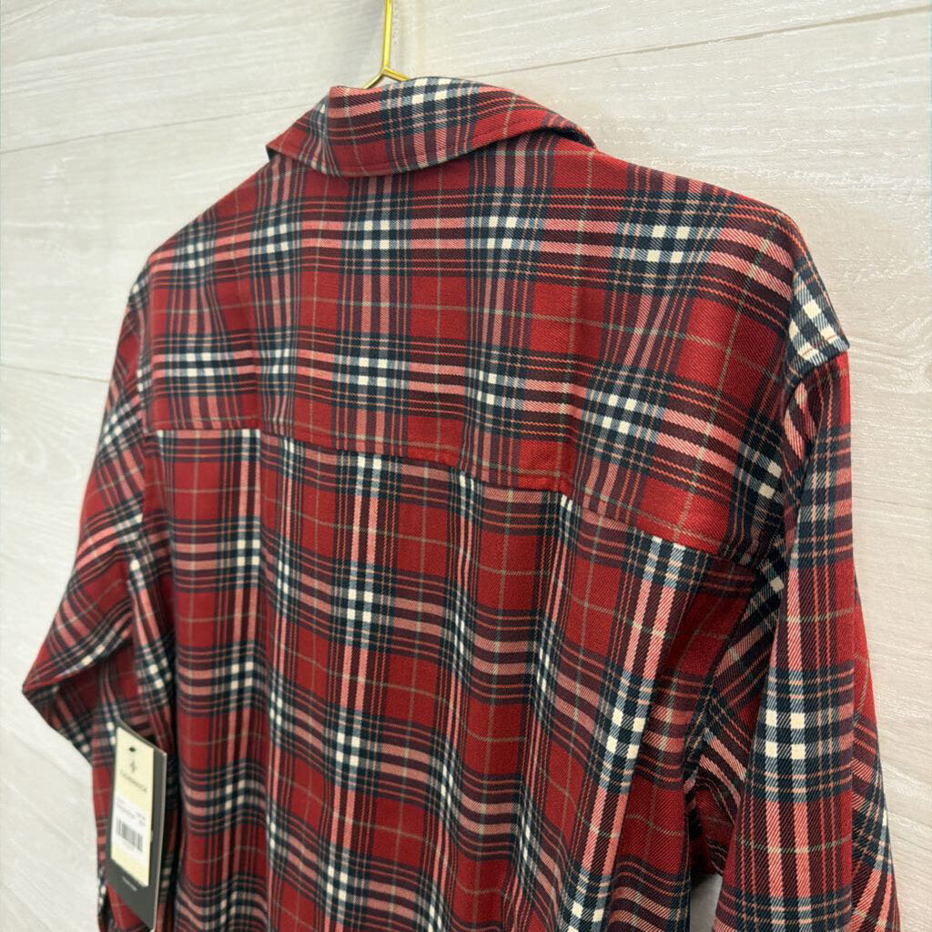 Tuckernuck Red Plaid Long Sleeve Button Down Top Small