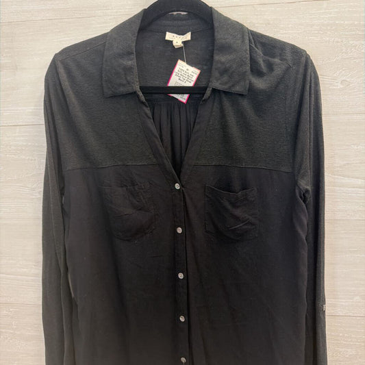 Soft Joie Black Long Sleeve Button Down Top Small