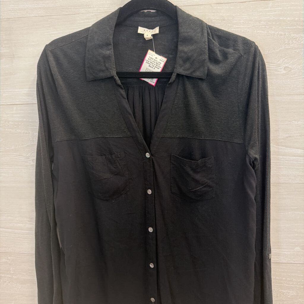 Soft Joie Black Long Sleeve Button Down Top Small