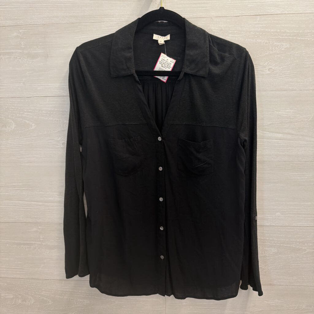 Soft Joie Black Long Sleeve Button Down Top Small