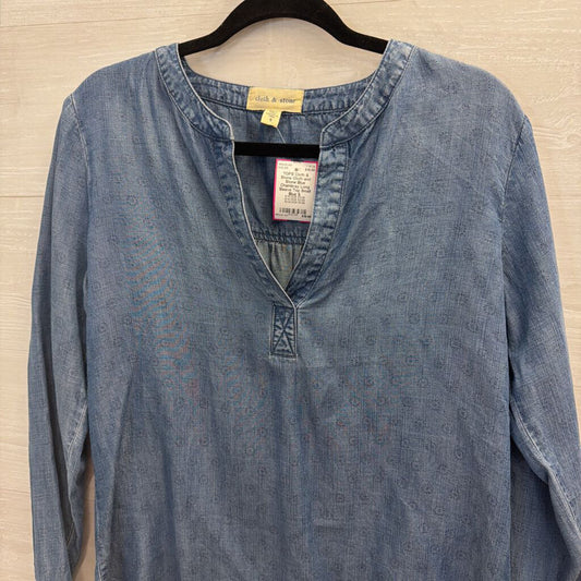 Cloth and Stone Blue Chambray Long Sleeve Top Small