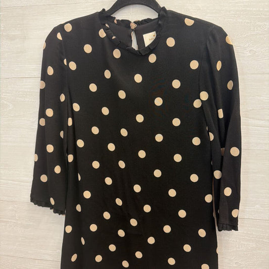 Kate Spade Black/ Beige Polka Dot Long Sleeve Shift Dress 4