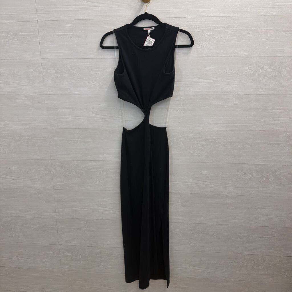 Sundry Black Sleeveless Cut Out Maxi Dress 1