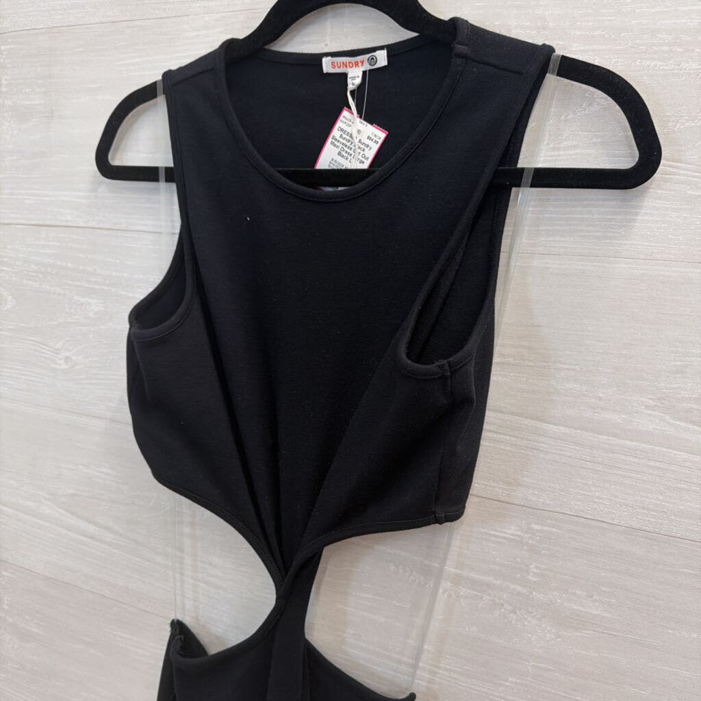 Sundry Black Sleeveless Cut Out Maxi Dress 1