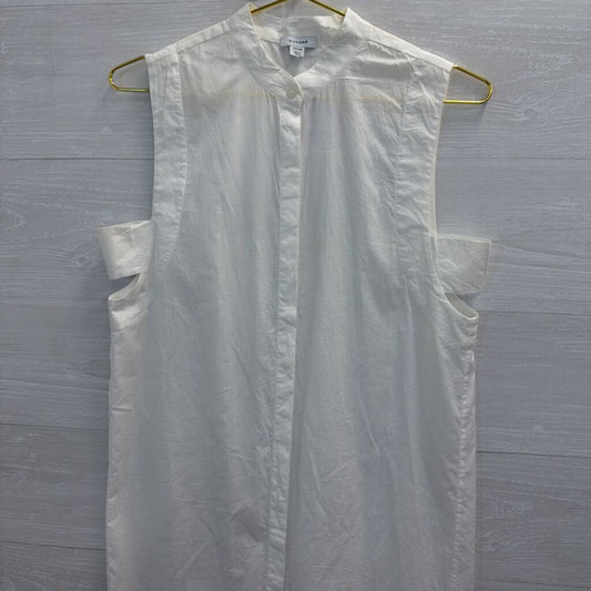 Cuyana White Sleeveless Button Front Midi Dress Extra Small