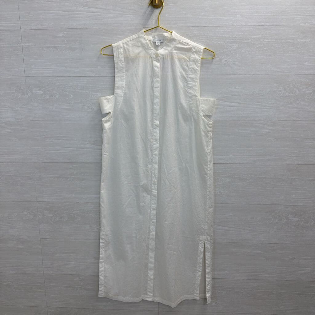 Cuyana White Sleeveless Button Front Midi Dress Extra Small