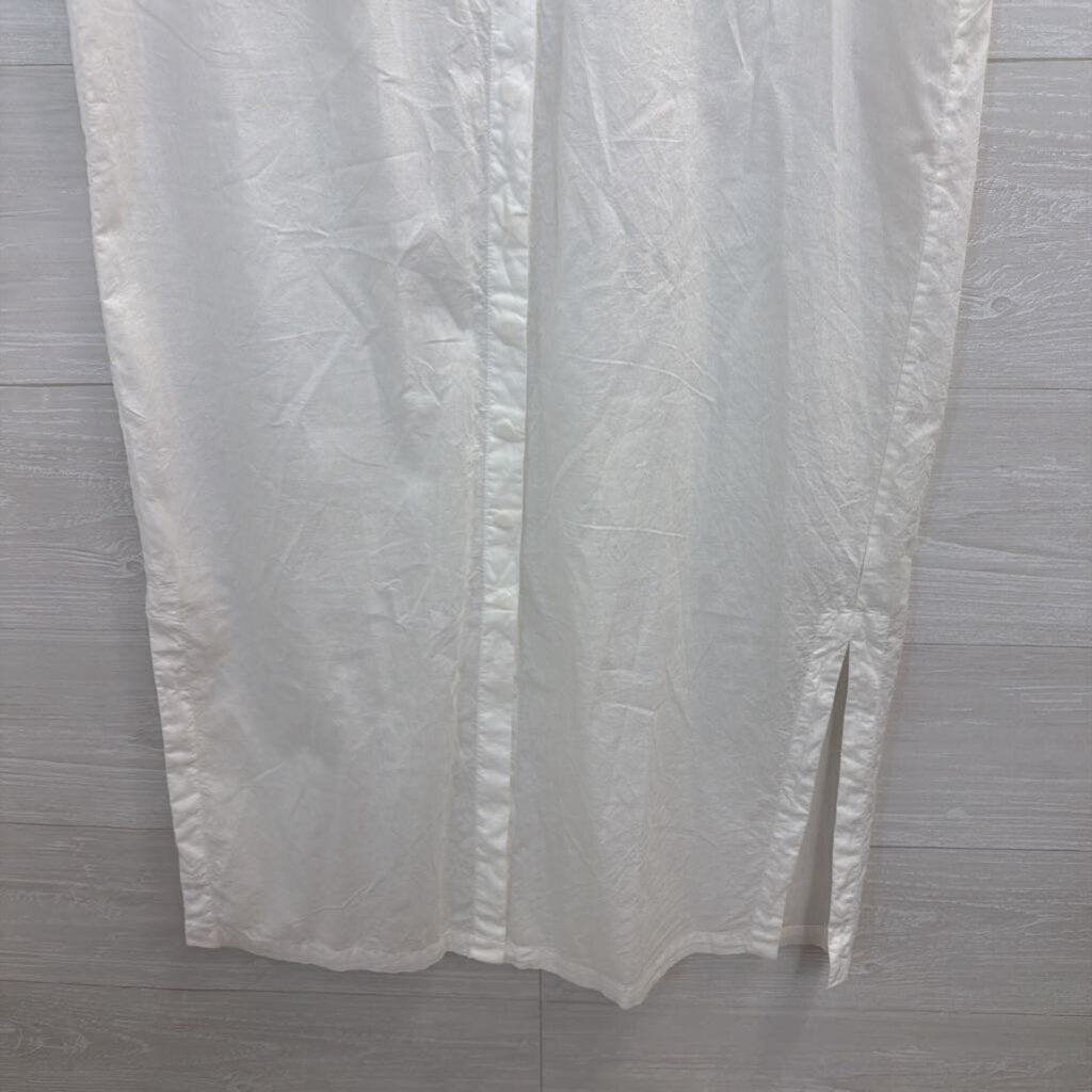Cuyana White Sleeveless Button Front Midi Dress Extra Small