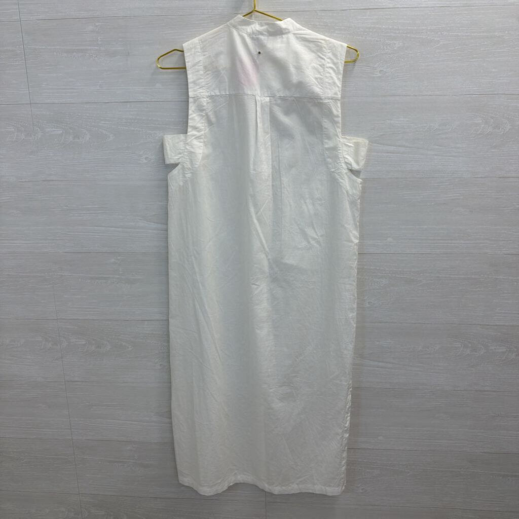Cuyana White Sleeveless Button Front Midi Dress Extra Small