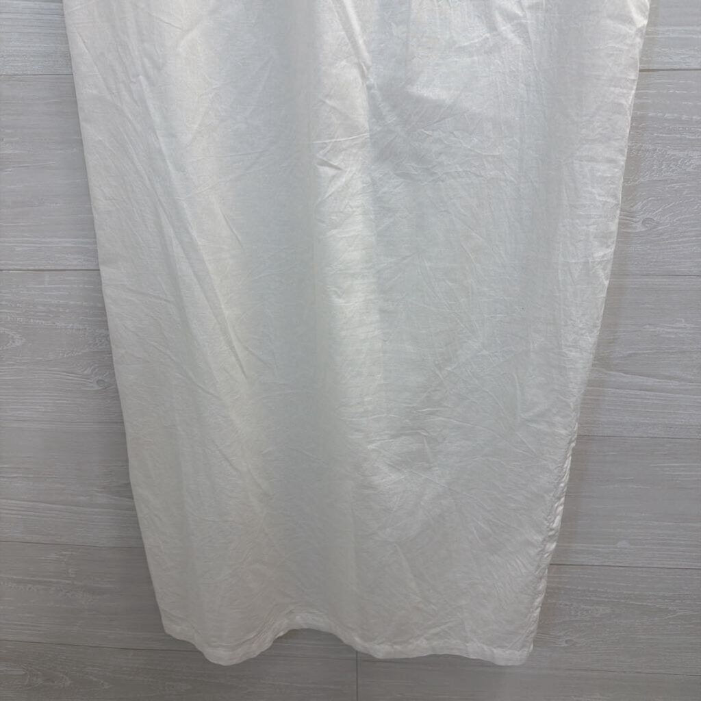 Cuyana White Sleeveless Button Front Midi Dress Extra Small