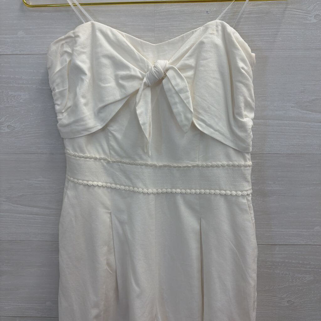 Greylin White Strapless Tie Front Jumpsuit Extra Small