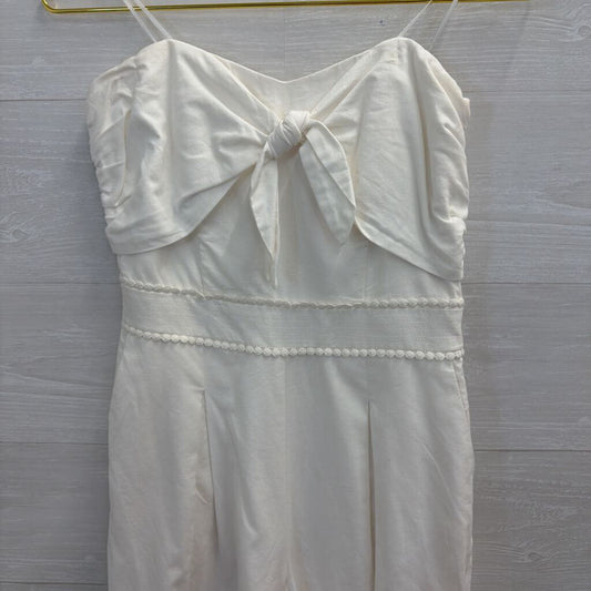 Greylin White Strapless Tie Front Jumpsuit Extra Small