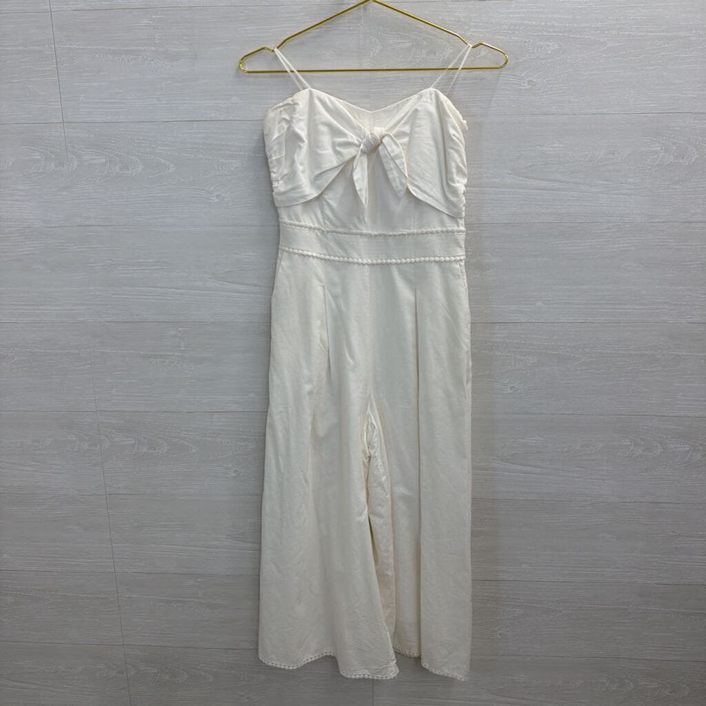 Greylin White Strapless Tie Front Jumpsuit Extra Small