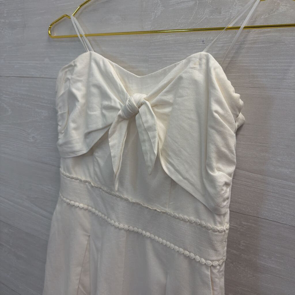 Greylin White Strapless Tie Front Jumpsuit Extra Small
