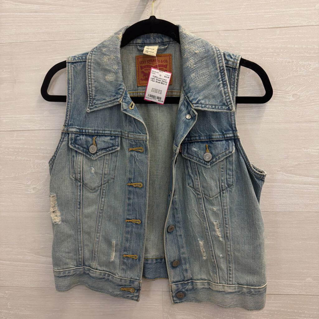Levi Light Wash Denim Vest Small