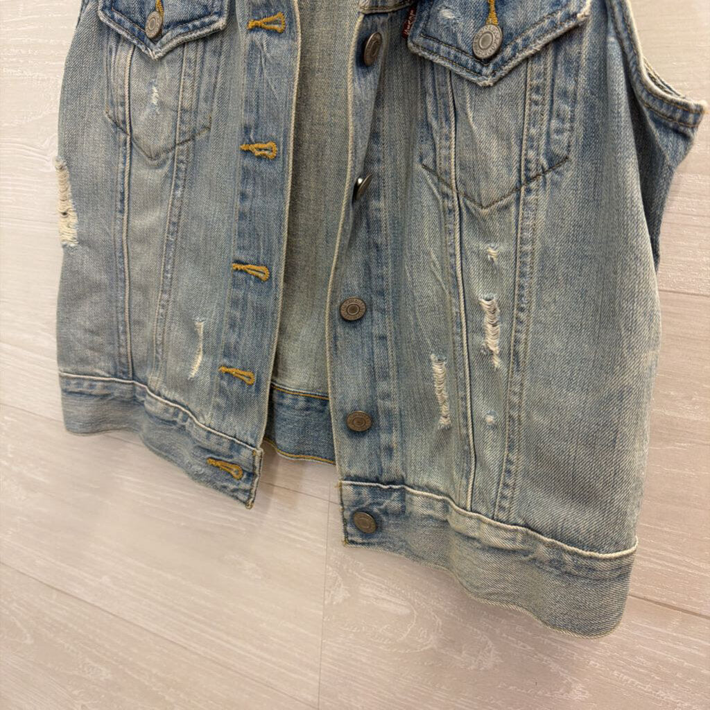 Levi Light Wash Denim Vest Small