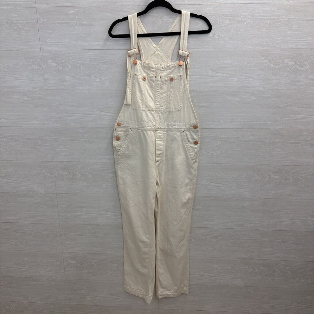 We The Free White Denim Overalls 26