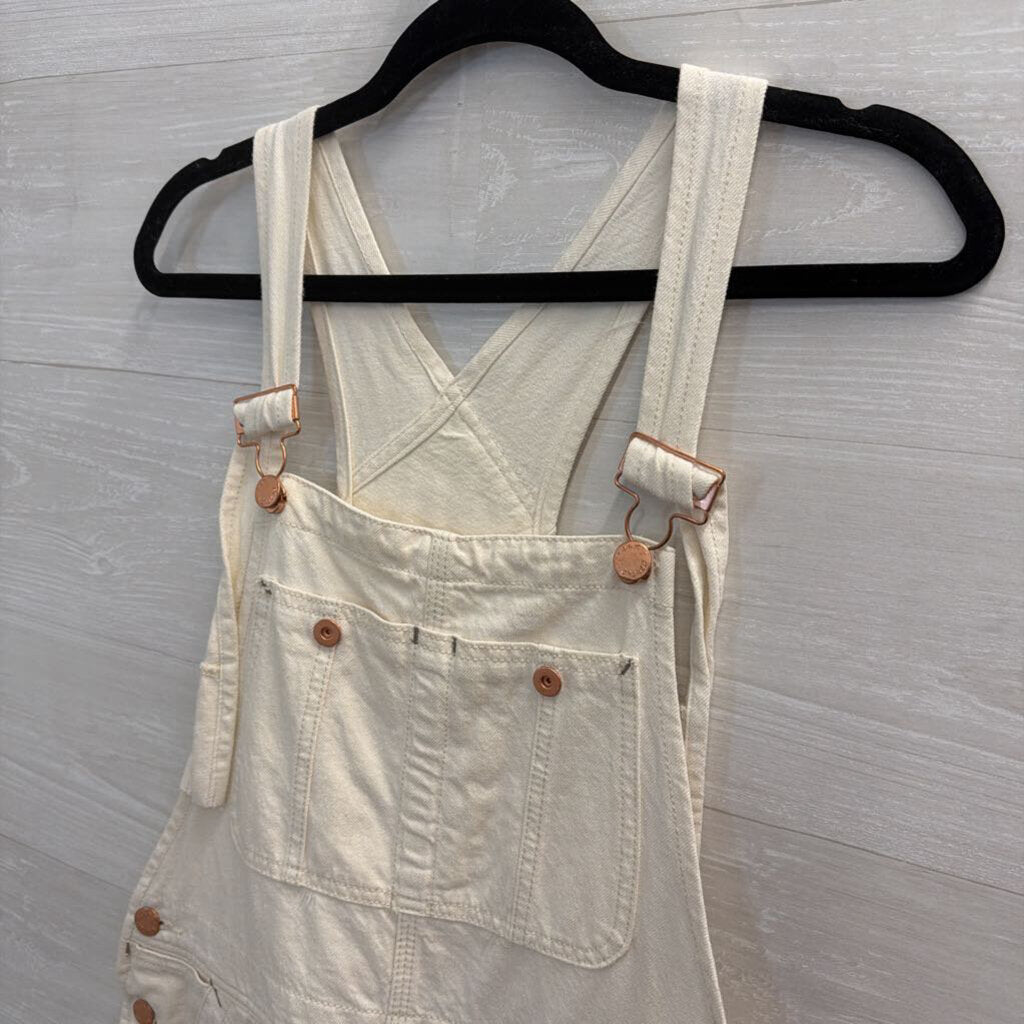 We The Free White Denim Overalls 26